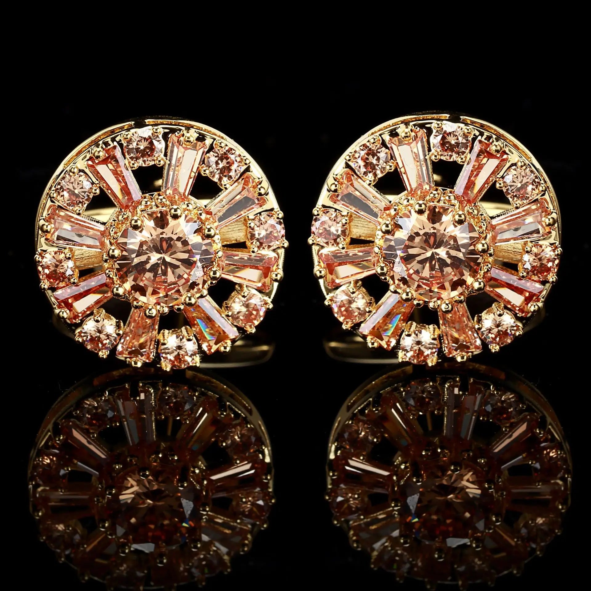 Men's French Shirt Cufflinks Women's Shirt Light Luxury Zircon Cufflinks Red stone Cufflinks