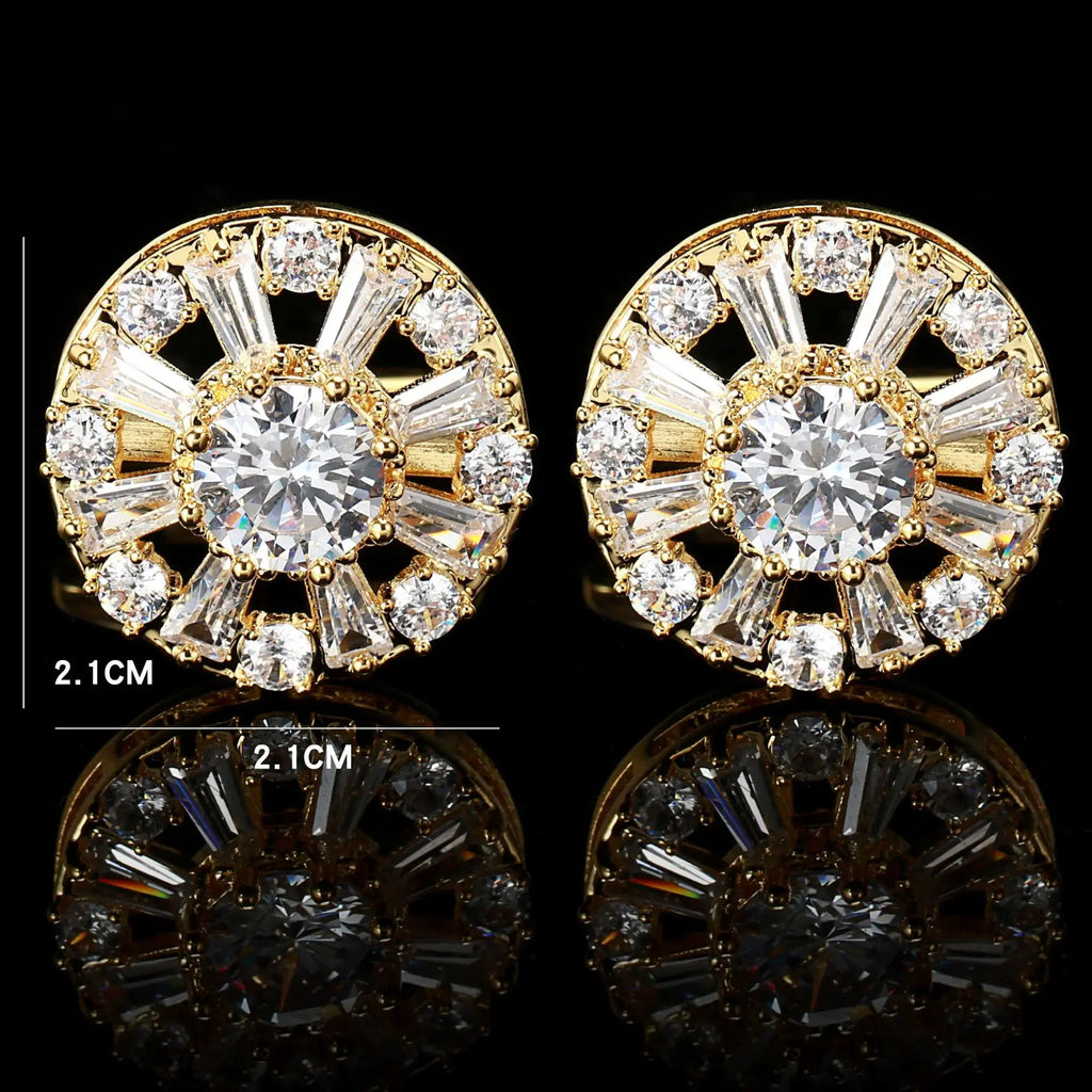 Men's French Shirt Cufflinks Women's Shirt Light Luxury Zircon Cufflinks Red stone Cufflinks