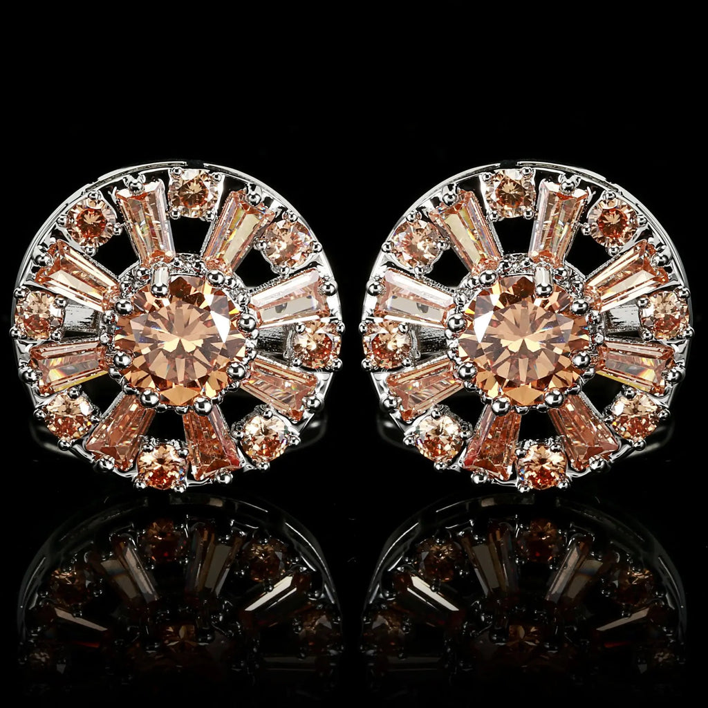 Men's French Shirt Cufflinks Women's Shirt Light Luxury Zircon Cufflinks Red stone Cufflinks