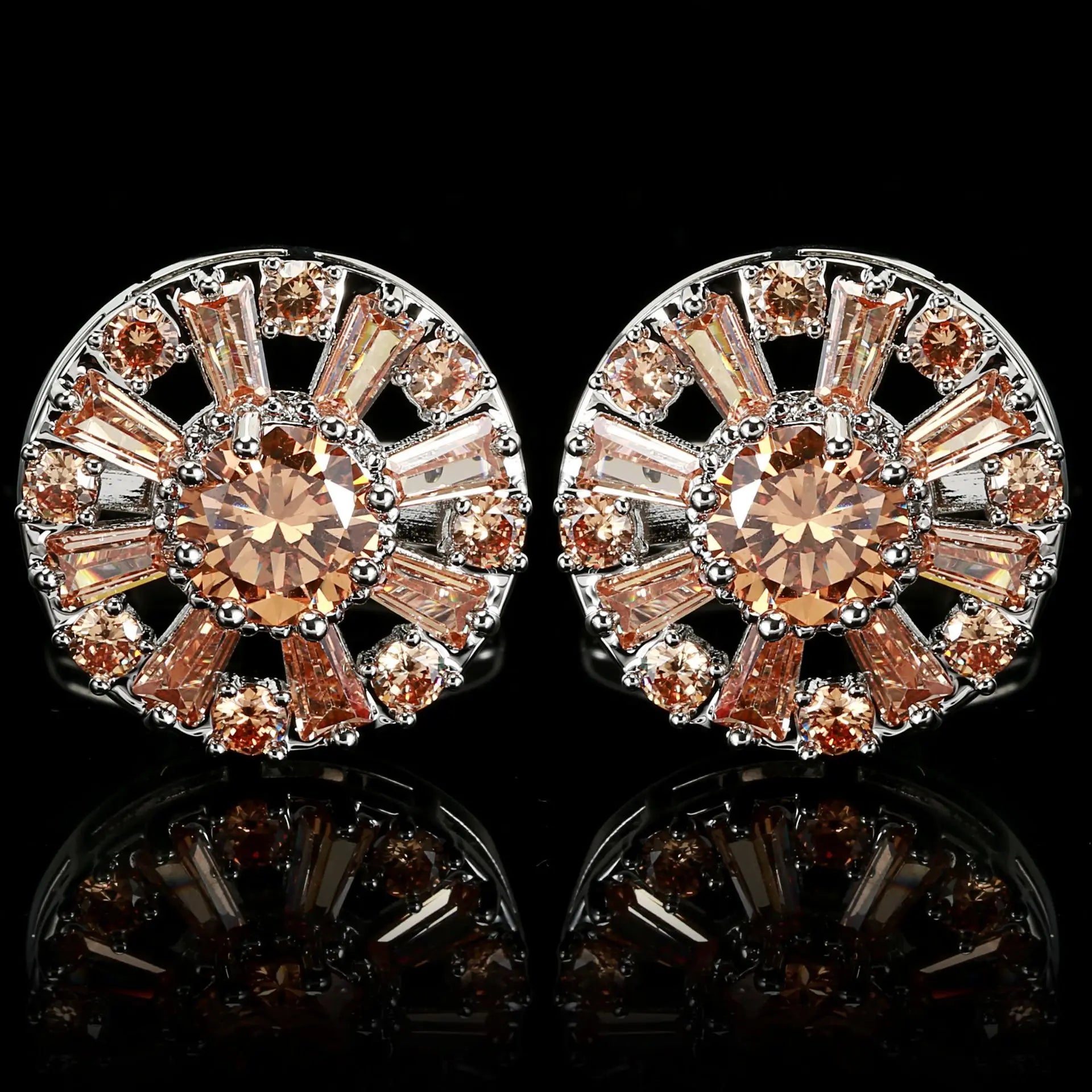 Men's French Shirt Cufflinks Women's Shirt Light Luxury Zircon Cufflinks Red stone Cufflinks