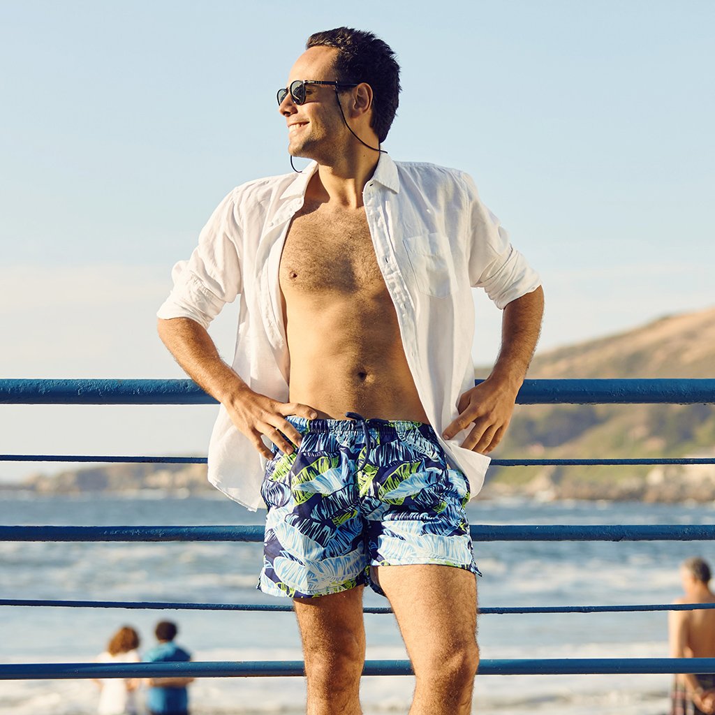 La Palma Eco-Beachwear Classic Botanical Sustainable Swim Trunks