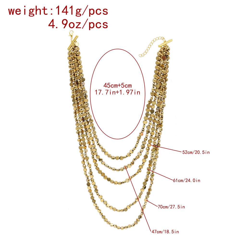 European trend fashion Gold Plated multi-layer chain necklace women accessories