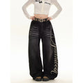 Blue High Waist Loose Wide Leg Jeans Women's Fashionable Slimming Jeans Casual Comfortable Cotton Polyester Blend