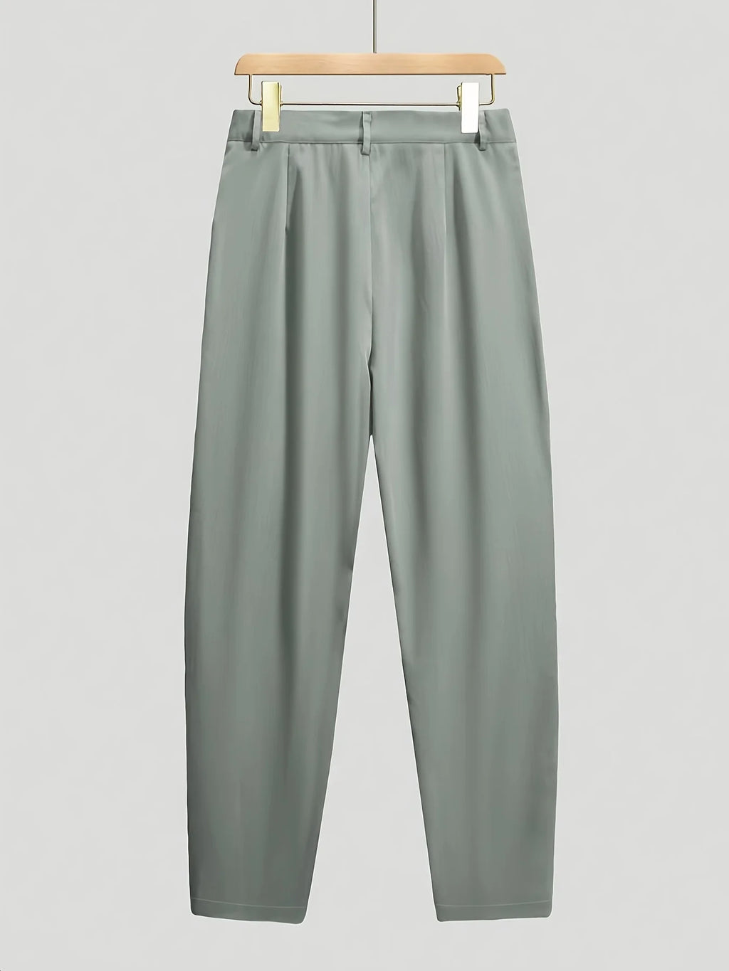 Men's Casual Trousers Comfortable Loose Fit Solid Color Waist 11'' Pocket Straight Leg Ankle-Length Pants