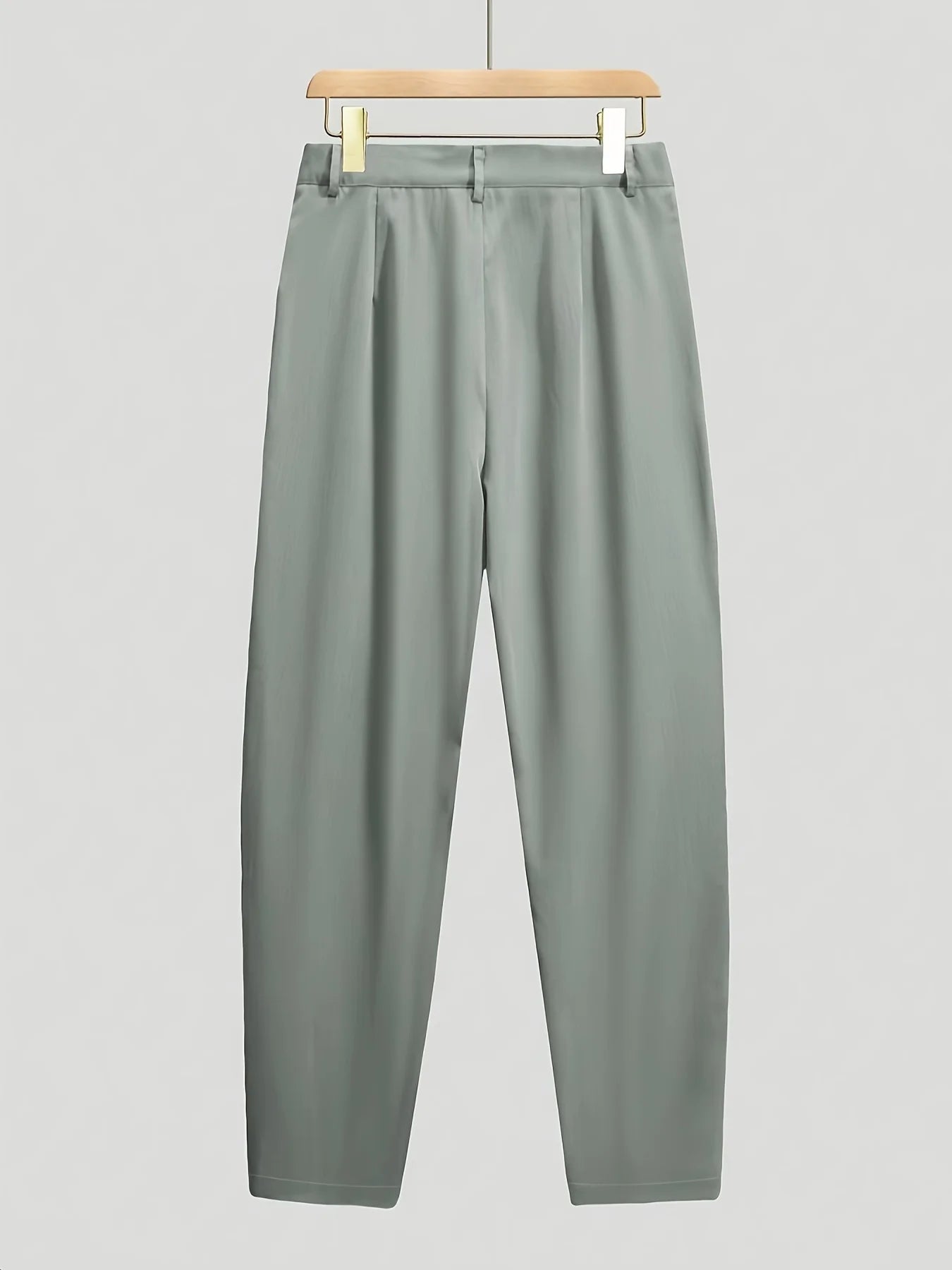 Men's Casual Trousers Comfortable Loose Fit Solid Color Waist 11'' Pocket Straight Leg Ankle-Length Pants