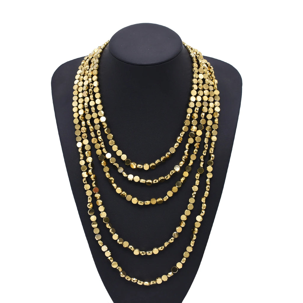 European trend fashion Gold Plated multi-layer chain necklace women accessories