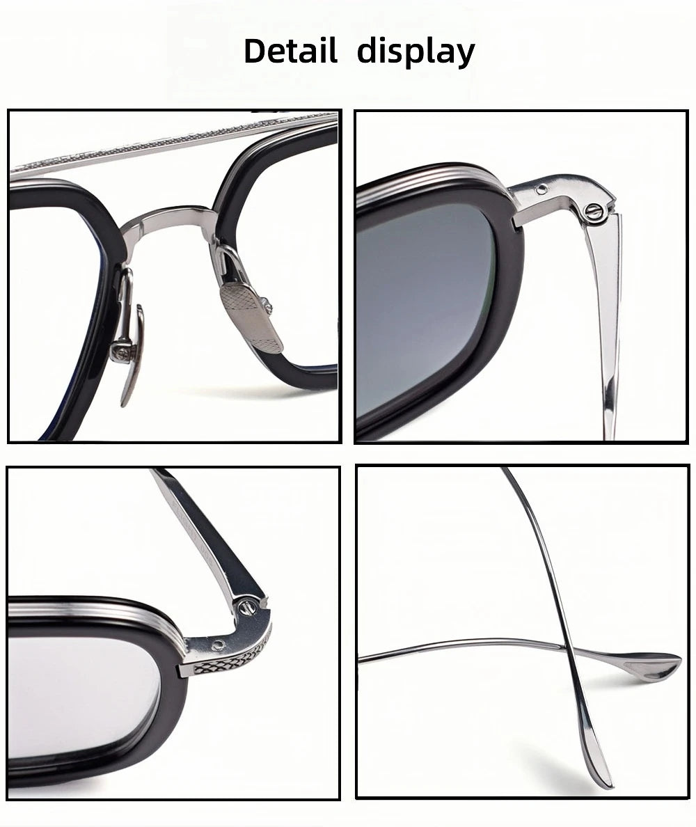 FLIGHT 006 Style Double Beam Titanium Square Frame Sunglasses - DITA-Style Luxury UV400 Protection Sunglasses Men Women Shades