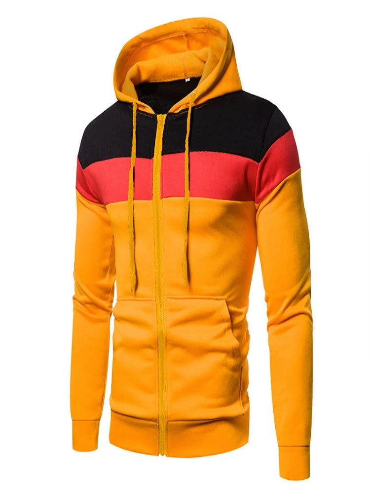 Men's Hoodie Black White Army Green Red Hooded Color Block Fleece Cool Casual Winter Clothing Apparel Hoodies Sweatshirts