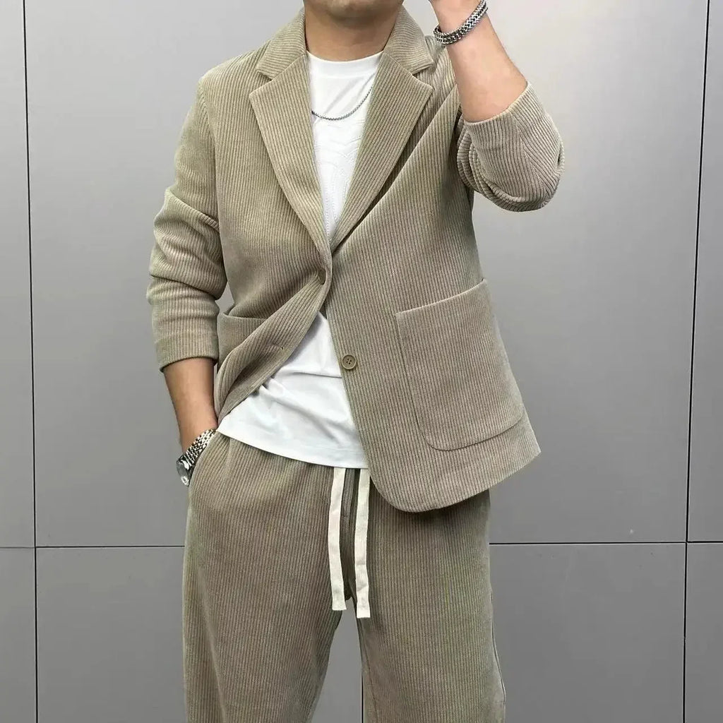 2 Piece Outfit Set Man Casual High Quality 2025 Double Breasted Full Suit for Men Gentleman Luxury Ceremony Pants Fashion Blazer