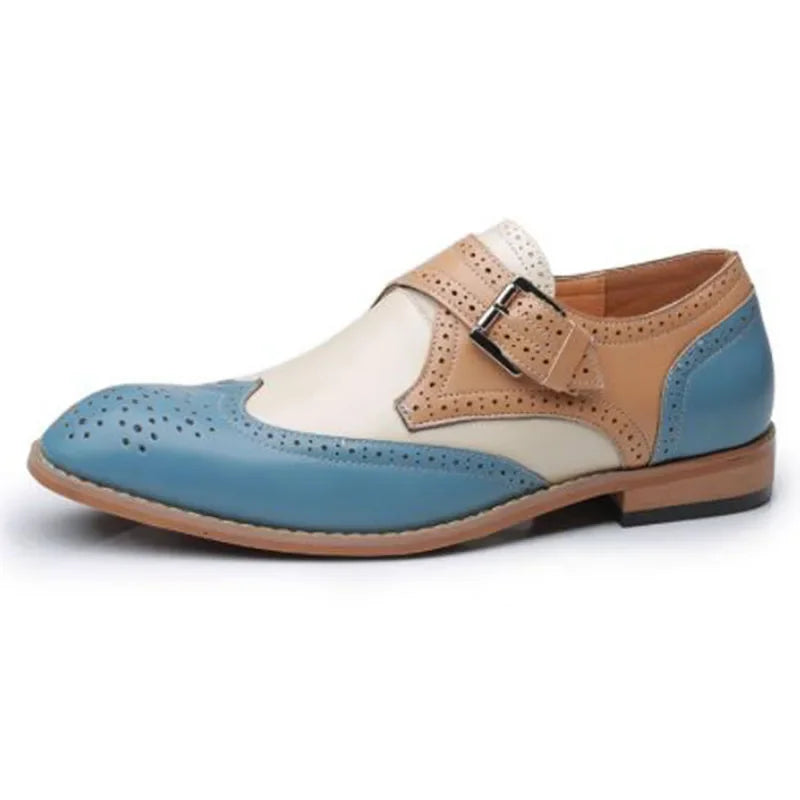 Men Business Dress shoe Colorful  Lace up Fashion Man Casual Leather Oxfords shoes Flat Leisure Wedding Party shoe Men Big Size