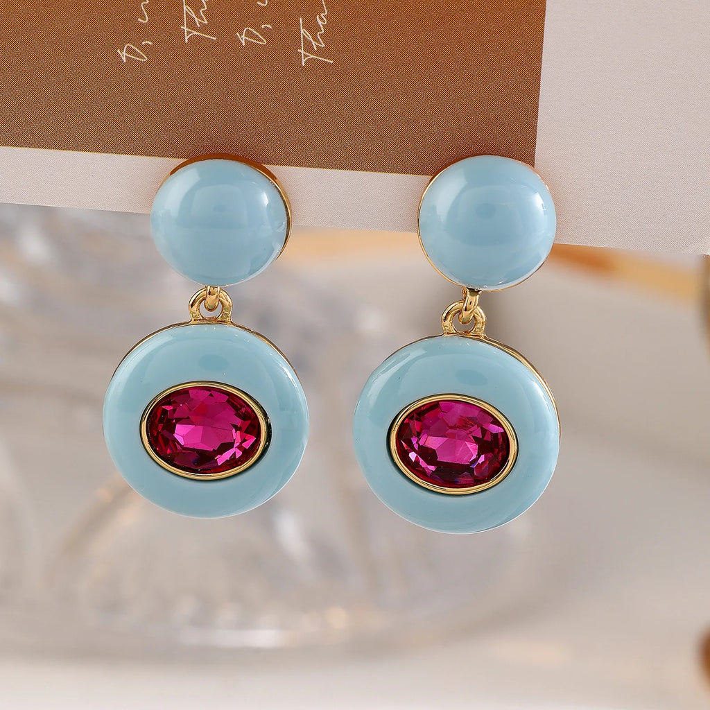 Fashion Jewelry Vintage Temperament Purple Blue Earrings For Women Accessories Gifts
