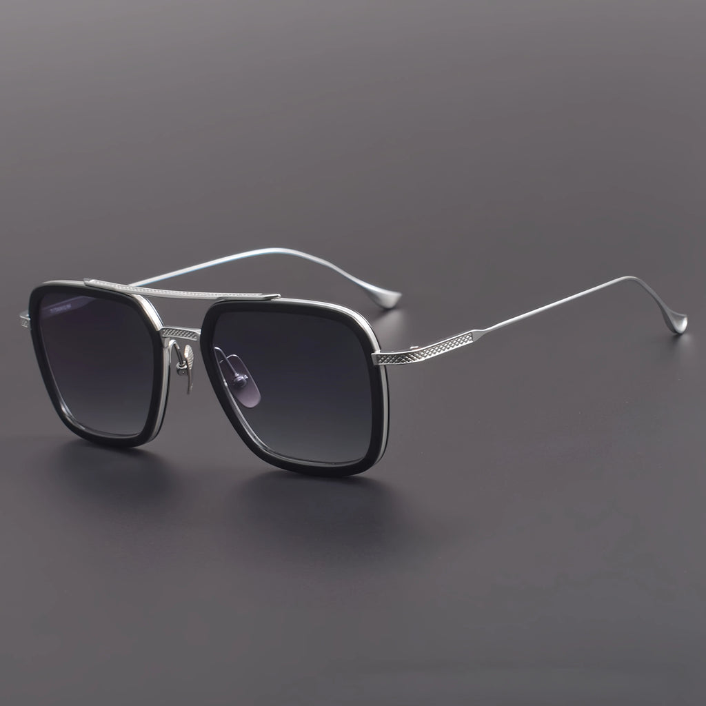 FLIGHT 006 Style Double Beam Titanium Square Frame Sunglasses - DITA-Style Luxury UV400 Protection Sunglasses Men Women Shades