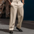 Mens Casual High-Waisted Loose Suit Pants 2024 New Business Versatile Comfortable Retro Solid Color Breathable Trousers For Men