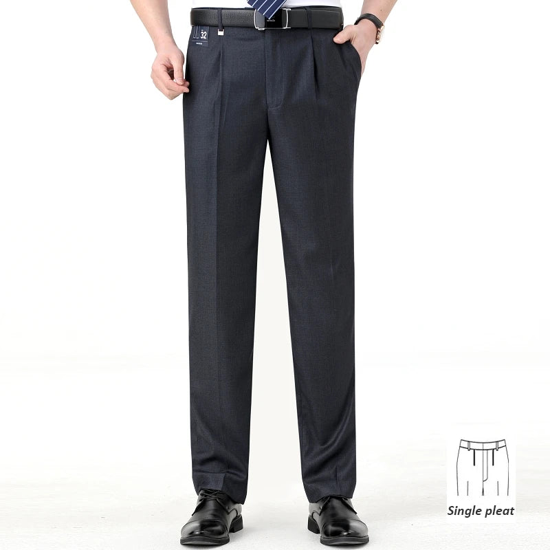 Brand New High-end Men's Wool Pants -Wool Blend Thin Fabric for Summer,Business Formal Dress Pants,Wool Blend Trousers