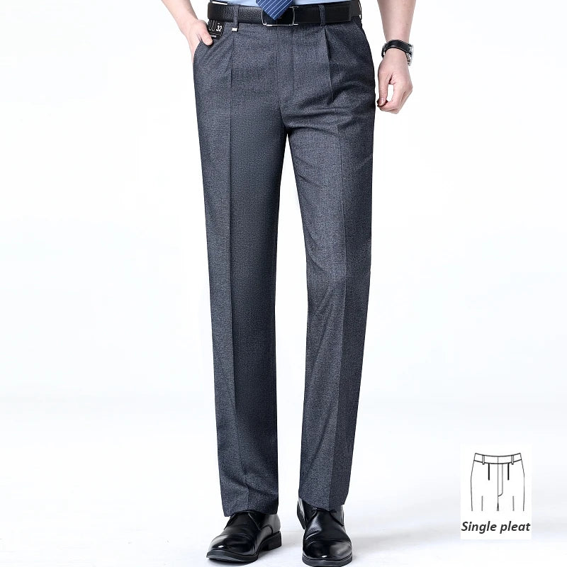 Brand New High-end Men's Wool Pants -Wool Blend Thin Fabric for Summer,Business Formal Dress Pants,Wool Blend Trousers