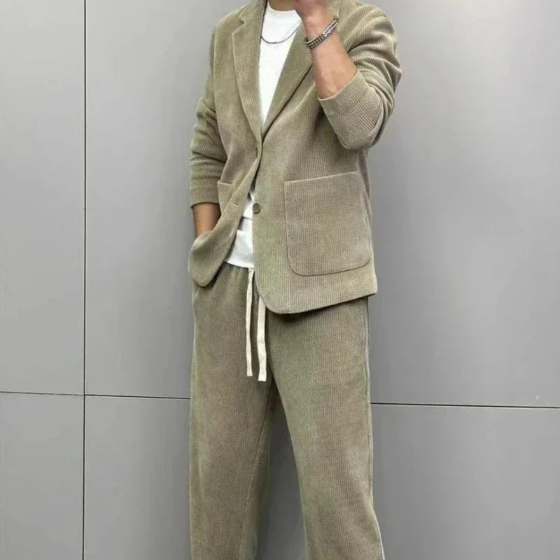 2 Piece Outfit Set Man Casual High Quality 2025 Double Breasted Full Suit for Men Gentleman Luxury Ceremony Pants Fashion Blazer