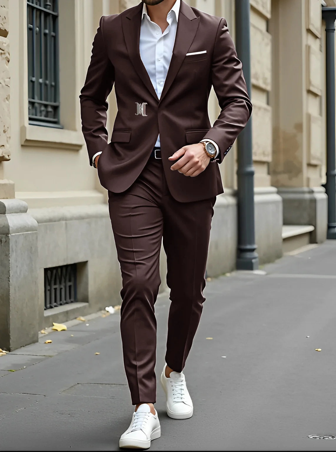 Men's 2-piece suits Formal jackets and pants Wedding groom tuxedos Unique design Blazers Business work clothes