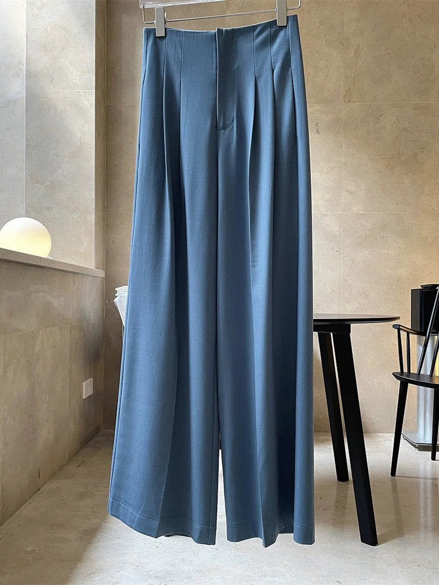HanOrange Women High Waist Pants 2026 Spring Wide Leg Trousers Loose Sagging Mopping Floor Pants Female Vintage Clothing