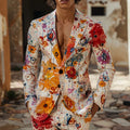 Men Personalized Casual Suit Water Pattern Jacquard Suit Jacket & Pant Fashion Printing Emcee Banquet Sets Business Casual Suits