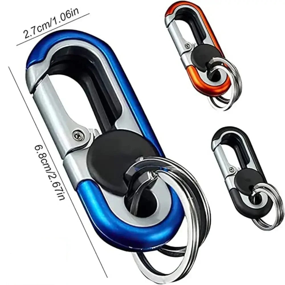 Double Ring Keychain Business Key Holder Men's Fashion Key Chain Gift Metal Key Buckle Car Styling Auto Car Accessories