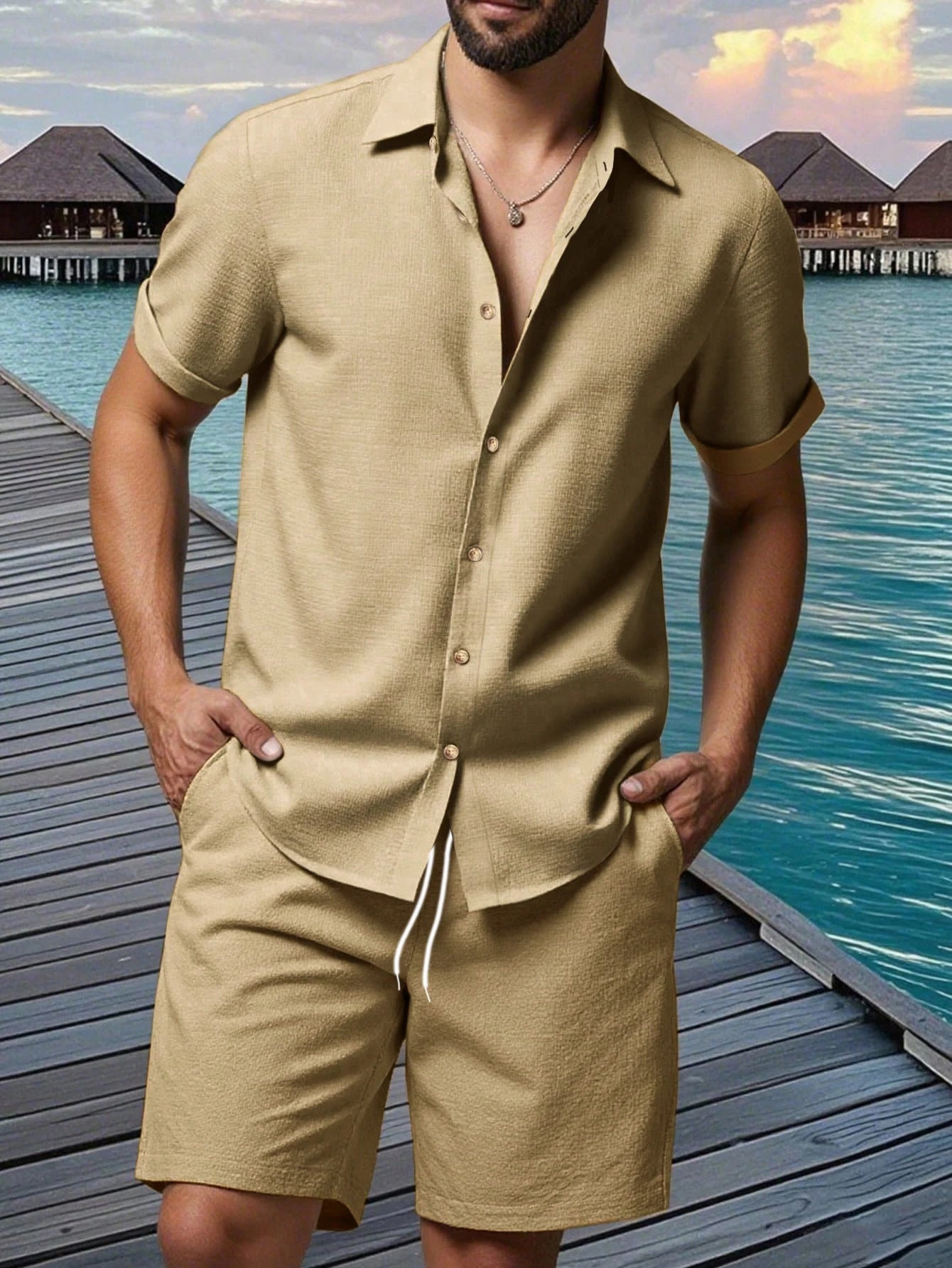 Men's Casual Suit: Soft, comfortable, and stylishly solid-colored. Featuring Italian-inspired design for a premium look and feel