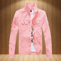 2026 New Men's Fashion Jeans Jacket Solid Spring Autumn Long Sleeves Cotton Denim Jacket Men Casual Ripped Hole Jean Coats Male