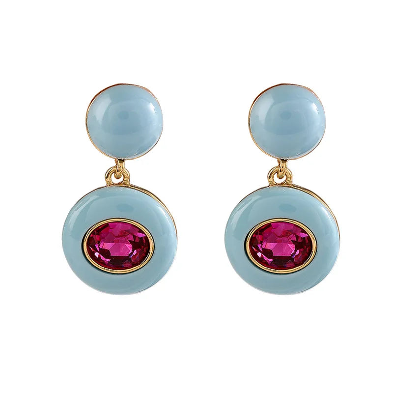 Fashion Jewelry Vintage Temperament Purple Blue Earrings For Women Accessories Gifts