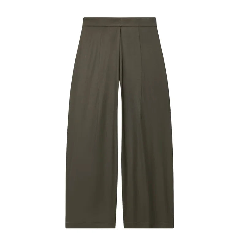 Women's Long Pants 2025 Autumn New Arrivals Military Green Pleated Loose Wide-Leg Pants Casual Fashion Stylish and Versatile