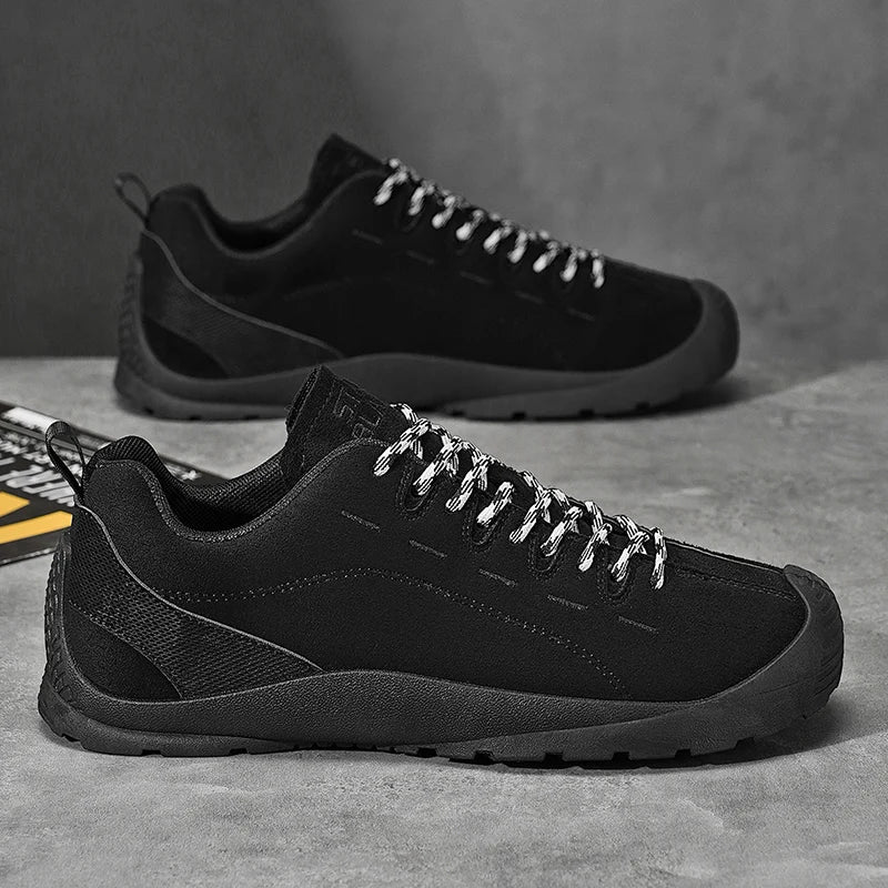 2025 new men's casual flat shoes, outdoor sports casual shoes, camping hiking shoes, lightweight anti slip walking board shoes