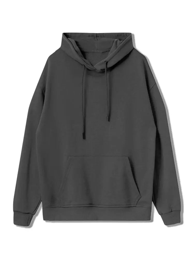 Men's casual  long  sleeved  hoodie  fashionable  hooded  solid  color   machine washable   suitable for outdoor outings