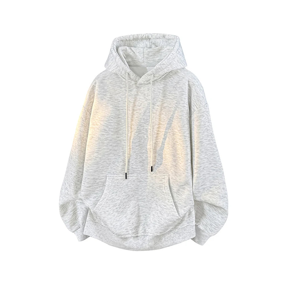 Men's casual  long  sleeved  hoodie  fashionable  hooded  solid  color   machine washable   suitable for outdoor outings