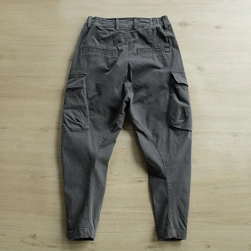 Casual Cargo Pants for Men Streetwear Jogger Trousers with Multi Pockets Hiking Summer Solid Loose Harem Pant Male Korean Style