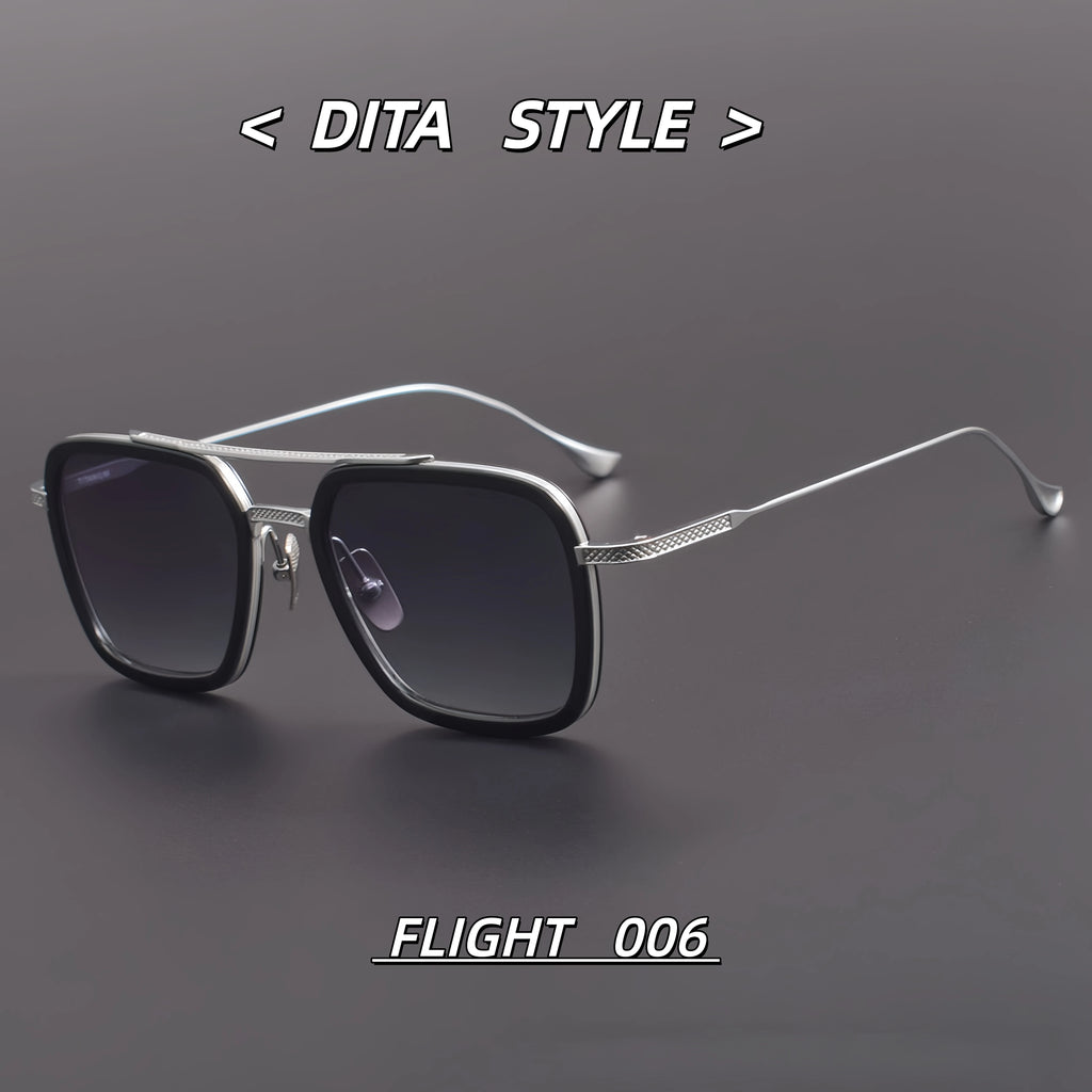 FLIGHT 006 Style Double Beam Titanium Square Frame Sunglasses - DITA-Style Luxury UV400 Protection Sunglasses Men Women Shades