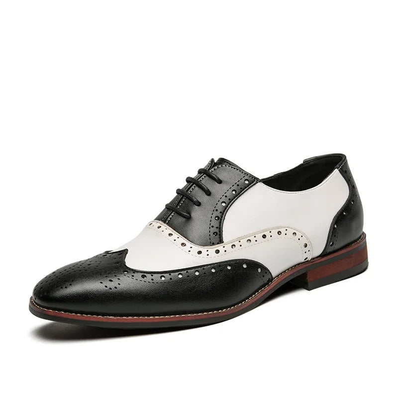 Men Business Dress shoe Colorful  Lace up Fashion Man Casual Leather Oxfords shoes Flat Leisure Wedding Party shoe Men Big Size